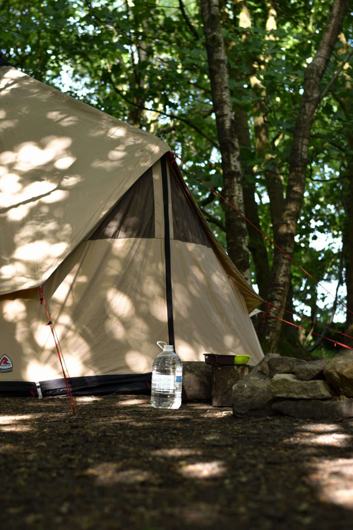 Bell tent in the woods